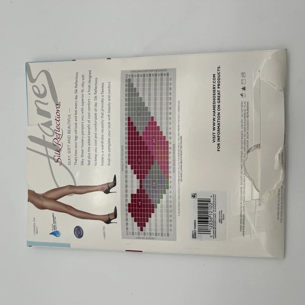 Hanes Pantyhose Womens AB Nude Silk Reflections‎ Silky Sheer Control Top 3 Pack
